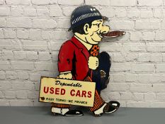 Dependable Used Car Salesman Enamel Sign