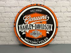 Harley-Davidson Motorcycle's Circular Enamel Sign&nbsp;