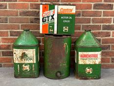 Five Castrol Oil Cans/Drums&nbsp;