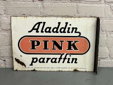 Aladdin Pink Paraffin Enamel Flange Sign