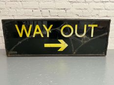 Early Metal Illuminated “Way Out” Sign