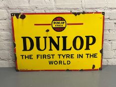 Dunlop “The First Tyre In The World” Enamel Sign