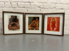 PIRELLI, 3 calendar framed prints, 1973 Allen Jones, 1974 Hans Feurer, 1973 Brian Duffy