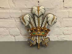 ROYAL WARRANT, 20th century cast aluminium and painted warrant of the former Prince of Wales,