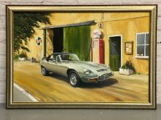 IAN GUY, “1973, Jaguar, E-Type, Series 3, Roadster, V12, &nbsp;YND48L”, oil on canvas,&nbsp;