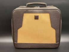 DUNHILL, stitched brown leather and canvas business bag,&nbsp;
