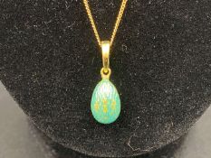 FABERGE, a .750 and enamel Egg pendant, 241/500