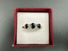 Sapphire and Diamond, 9ct gold ring,