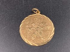 9ct gold St Christopher medallion