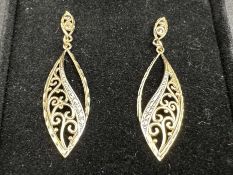 Gold Swirl Drop Earrings