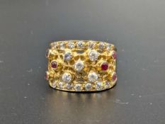 Ruby and Paste Set 18ct gold ring