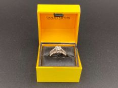 GOLDSMITHS, a diamond set and 18ct white gold ring and another,