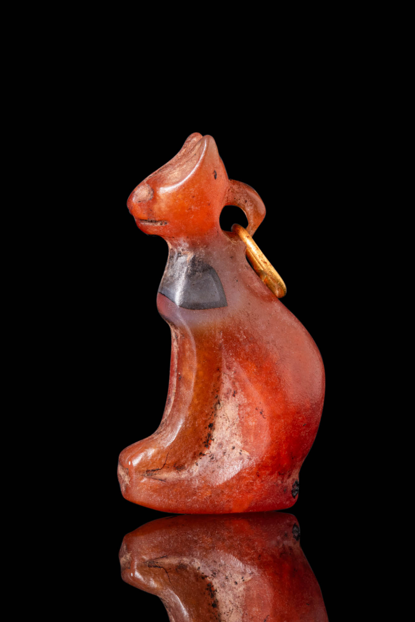 EGYPTIAN CARNELIAN AMULET OF BASTET