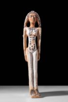 RARE EGYPTIAN PAINTED TERRACOTTA FERTILITY FIGURE