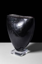 RARE EGYPTIAN TERRACOTTA VASE WITH FLATTENED CONICAL BODY