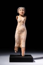 EGYPTIAN WOODEN FIGURINE OF WOMAN