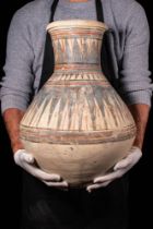 EGYPTIAN PAINTED POTTERY JAR WITH NILOTIC PLANTS