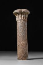 EGYPTIAN FAIENCE COLUMN-SHAPED MODEL WITH LOTIFORM CAPITAL
