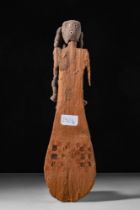 RARE EGYPTIAN WOODEN PADDLE DOLL
