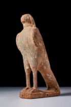 EGYPTIAN WOODEN STATUETTE OF HORUS FALCON