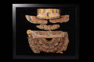 EGYPTIAN CARTONNAGE WITH CENTRAL FUNERARY COLLAR