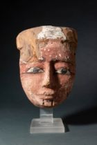 EGYPTIAN WOODEN SARCOPHAGUS MASK