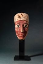 EGYPTIAN WOODEN SARCOPHAGUS MASK