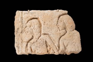 EGYPTIAN SANDSTONE RELIEF WITH CHILDREN OF ROYAL FAMILY