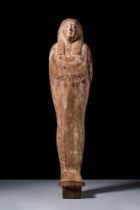 HUGE EGYPTIAN WOODEN PAINTED FIGURINE OF OSIRIS