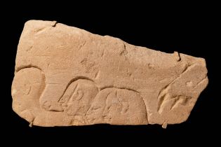 EGYPTIAN SANDSTONE RELIEF WITH PRIESTS