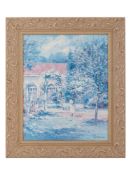 VINTAGE GARDEN LANDSCAPE OFFSET PRINT ON CANVAS