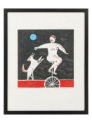 LINNEA LUNDMARK AMERICAN LTD ED COLOR LINOCUT PRINT