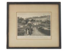 ANTIQUE AMERICAN PRYORS MILL GENRE SCENE ENGRAVING