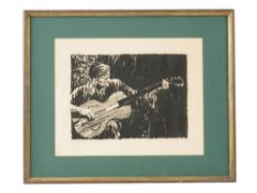 WOODCUT ART PRINT SIGNED KENNETH RILEY