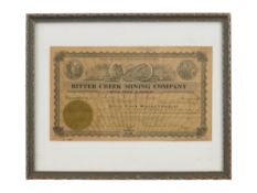 1917 US BITTER CREEK MINING COSTOCK CERTIFICATE