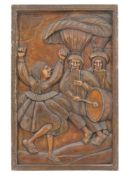 VINTAGE ASIAN HAND CARVED WOOD WALL PANEL