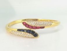 Rubin Saphir Brillant Armreifen
