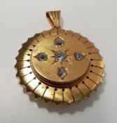 Medaillonanhänger mit Altschliff Diamanten