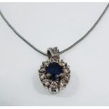 Brillanten Saphir Damencollier