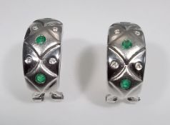Smaragd Brillant Ohrclips