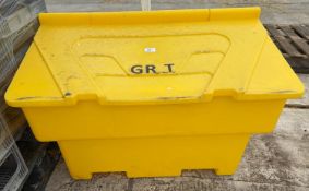 A YELLOW GRIT BIN NO VAT