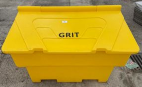 A YELLOW GRIT BIN NO VAT