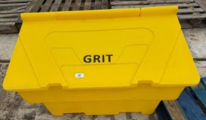 A YELLOW GRIT BIN NO VAT