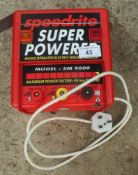 A SPEEDRITE SUPER POWEREDMAINS OPERATED ELECTRIC FENCE ENERGISER MODEL SM9800 IN WORKING ORDER NO
