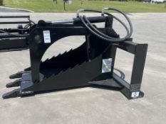 UNUSED 2025 GIYI STUMP GRAB BUCKET ATTACHMENT FOR SKID STEER, BUCKET WIDTH APPROX 20iN,APPROX 41i...