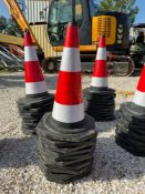 ( 1 ) UNUSED STACK OF SAFETY TRAFFIC CONES, APPROX 10 CONES TOTAL