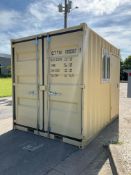 10FT OFFICE / STORAGE CONTAINER, FORK POCKETS WITH SIDE DOOR ENTRANCE & SIDE WINDOW