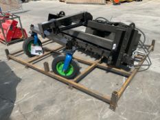 ( 1 ) UNUSED 2025 GIYI POWER RAKE ATTACHMENT MODEL GY-PR71 FOR SKID STEER, APPROX WORKING WIDTH 7...