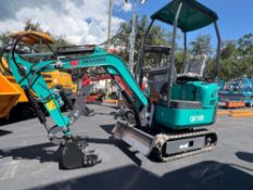 UNUSED 2025 AGT EXCAVATOR MODEL QK16R W/ HYDRAULIC THUMB, BUCKET ATTACHMENT, FILL BLADE, RUBBER T...