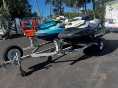 PAIR OF 2016 SEA-DOO GTI WAVERUNNERS WITH TRAILER, BOTH UNITS START & RUN, BOTH UNITS HAVE A NEW